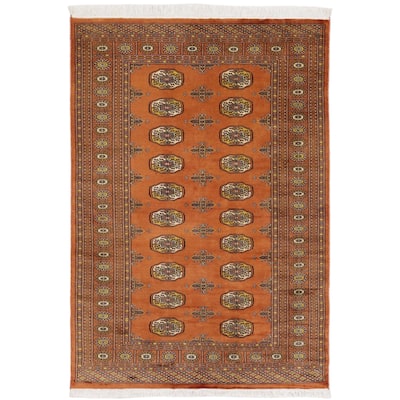 Tribal Bokhara Barber Rust/Beige Hand Knotted Wool Rug - 4'0'' x 6'1''