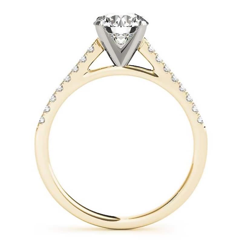 Auriya 14k Gold Classic 3/4ct Moissanite and Diamond Engagement Ring 1/6ctw