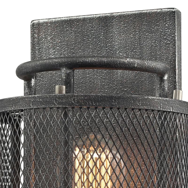 Elk Home Slatington Brushed Nickel With Metal Shade 1 Light Sconce