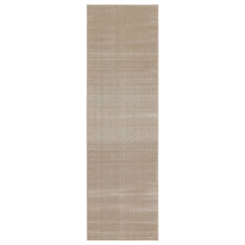 Arion Solid Taupe/ Light Gray Area Rug - 2'6"X8' - Runner/Rectangle