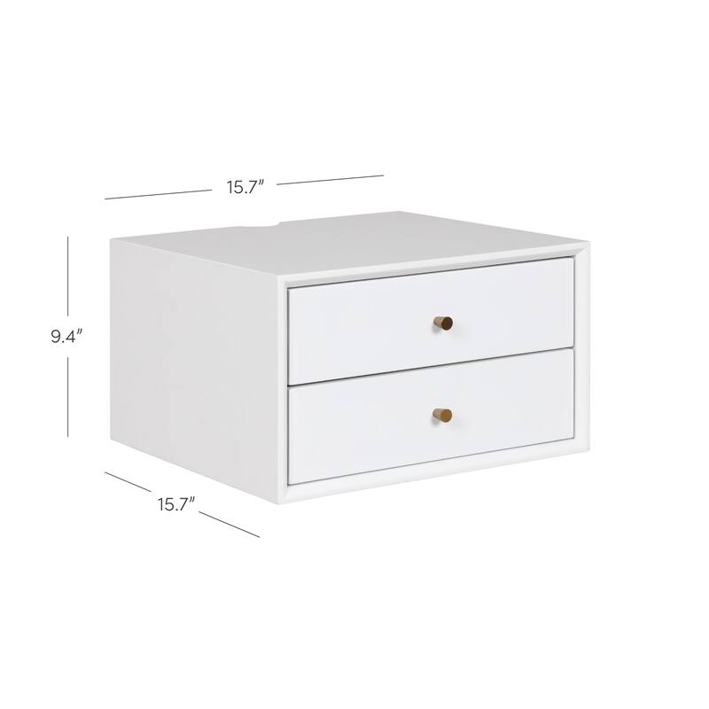 Nathan James Harper 2-Drawer Mid-Century Side Table