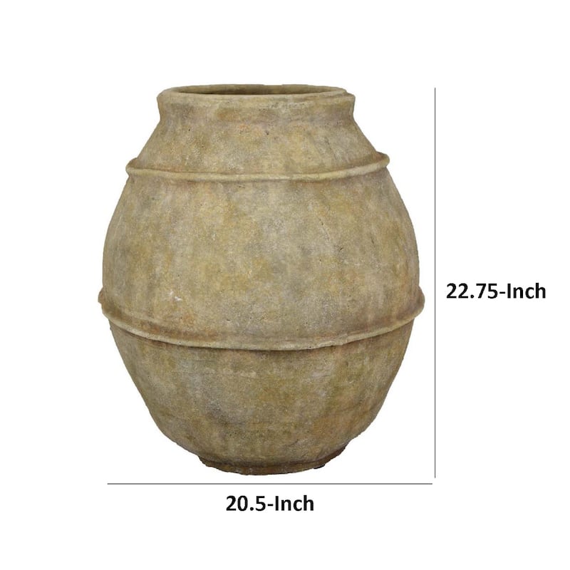 Lia Garden Planter, 23 Inch Round Pot, Earthy Brown Terracotta