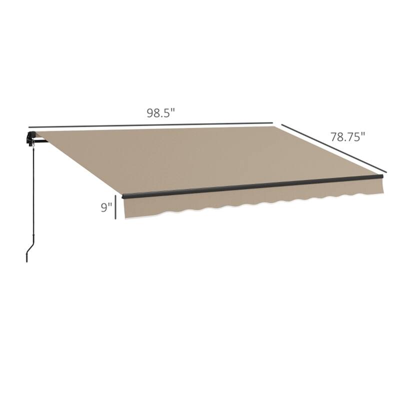 156"x118" UV Protection Outdoor Awning with Aluminum Frame and Adjustable Angle - 156" W x 118" D