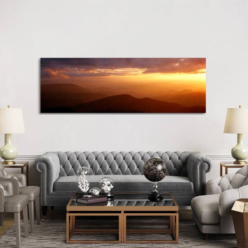 iCanvas "MountainsSunset, Blue Ridge Parkway, Great Smoky Mountains, North Carolina, USA" by Panoramic Images Canvas Print