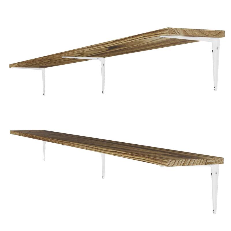 Wallniture Arras 60" Floating Shelves Set of 2, Burnt