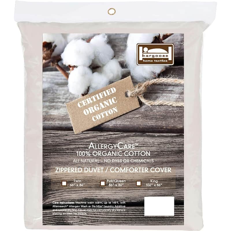 Organic Cotton Breathable Duvet Cover, Blocks Dust Mites, Pollen, Pet Dander and Other Irritants