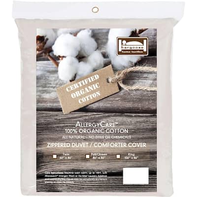 Organic Cotton Breathable Duvet Cover, Blocks Dust Mites, Pollen, Pet Dander and Other Irritants