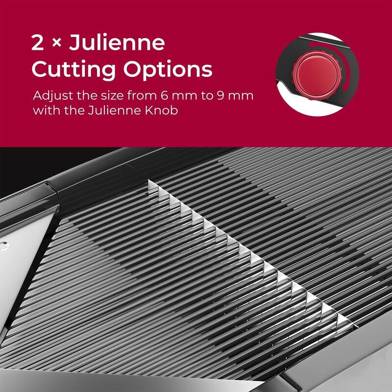 Mueller Mandoline Slicer for Kitchen, Adjustable Vegetable Chopper, Fruit, Cheese Grater, Potato Chips Slicer - Black