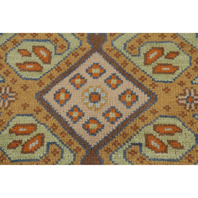 Light Blue Tribal Kazak Oriental Area Rug Handmade Wool Carpet - 8'3"x 9'11"