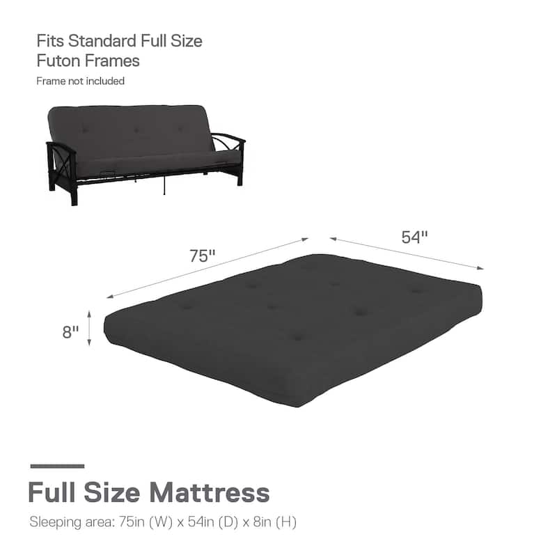 DHP Eve 8" Thermobonded Polyester Fill Futon Mattress