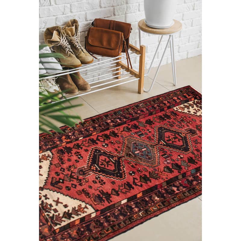 ECARPETGALLERY Hand-knotted Andelz Red Wool Rug - 3'5 x 6'2