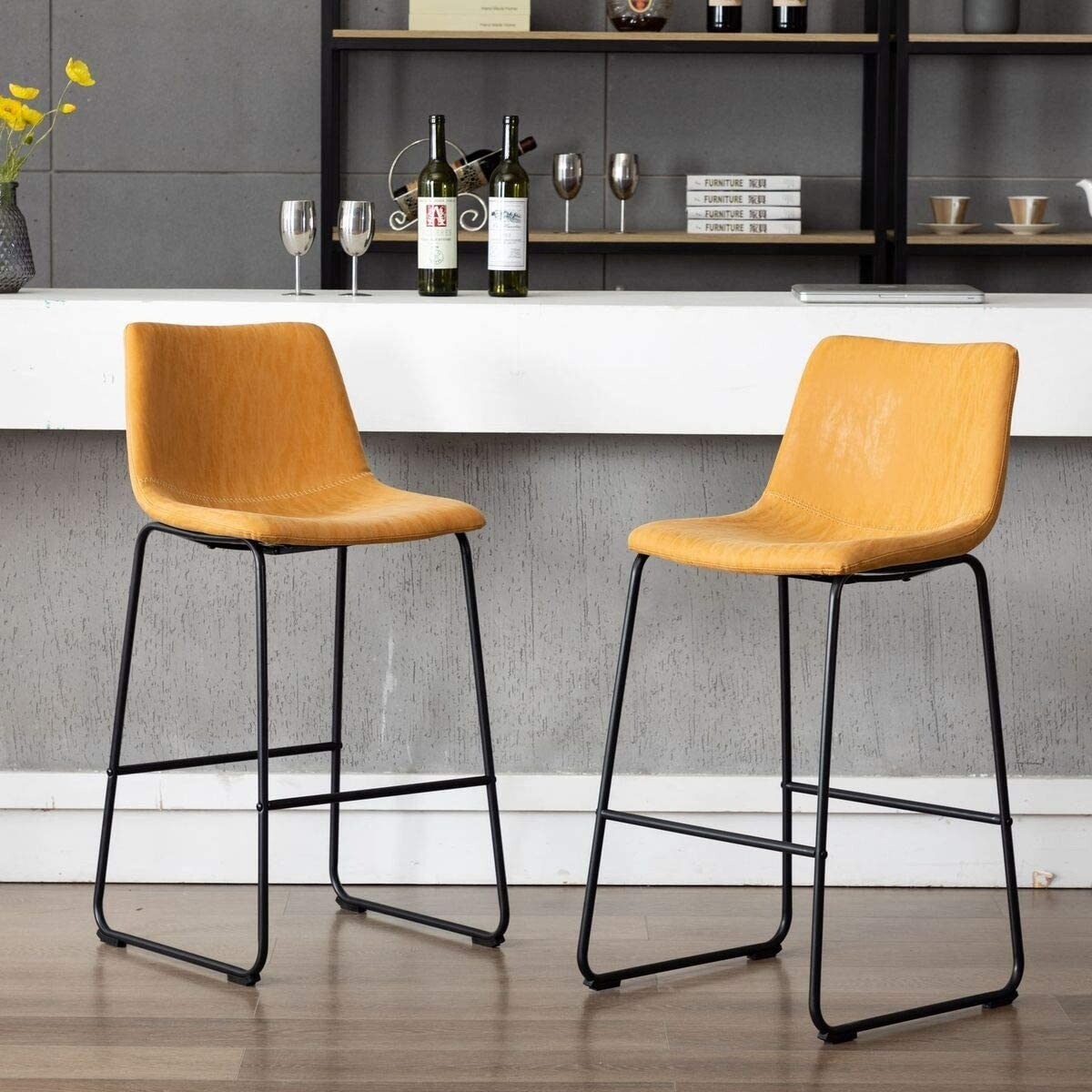 Leather tan bar hotsell stools