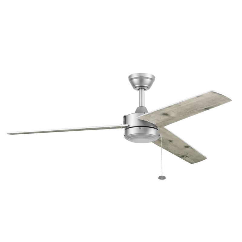 52" Prominence Home Tenant Contemporary Indoor Outdoor Ceiling Fan, No Light, Pull Chain, Dual Mounting, Dual Finish Blades