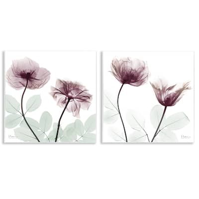 Stupell Delicate Mauve Flowers Wall Plaque Art Design By Albert Koetsier (Set of 2)