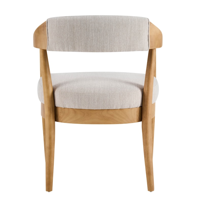 Christopher Knight Home - Mid-Century 5-Piece Set Wood Dining Table Set with 4 Upholstered Arm Chairs