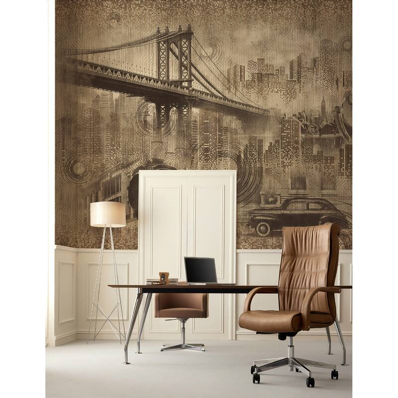 GK Wall Design Brooklyn Bridge Nostalgic City View Wallpaper