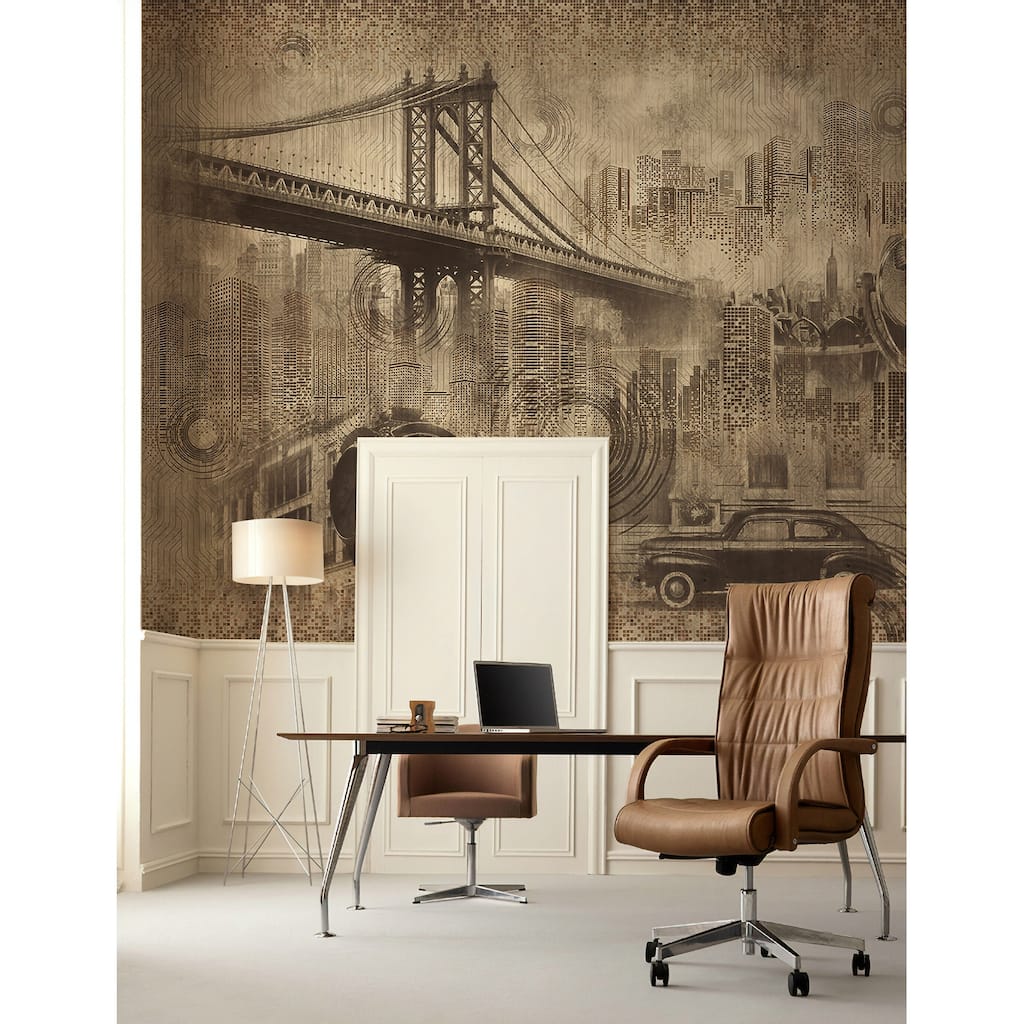 GK Wall Design Brooklyn Bridge Nostalgic City View Wallpaper