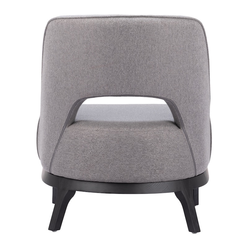 HomeRoots 26" Gray And Black Fabric Lounge Chair - 25.6' X '30.5' X '28.7