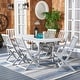 preview thumbnail 2 of 31, SAFAVIEH Hikaru 6-Chair 1-Table Extendable Patio Dining Set Grey
