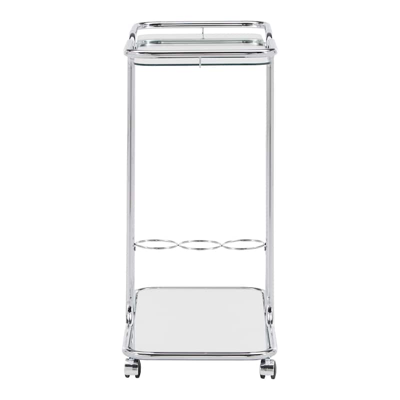 Rosewood Chrome Finish Bar Cart by iNSPIRE Q Bold