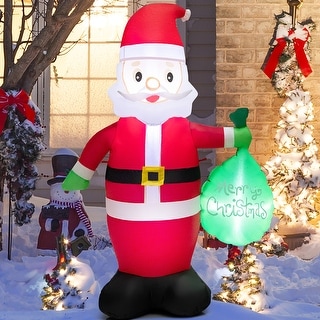 5 FT Christmas Inflatable Santa Claus Self Inflating Santa with Lights ...