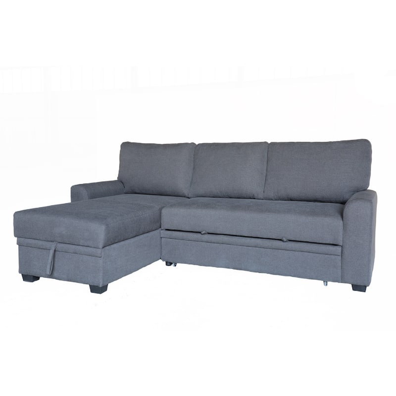 Nami Sleeper Sectional with Storage Chaise, Gray Flannel, 91 Inch
