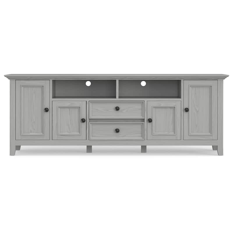 WYNDENHALL Halifax 72 inch Wide Solid Wood Transitional TV Stand - 72"w x 19"d x 26" h