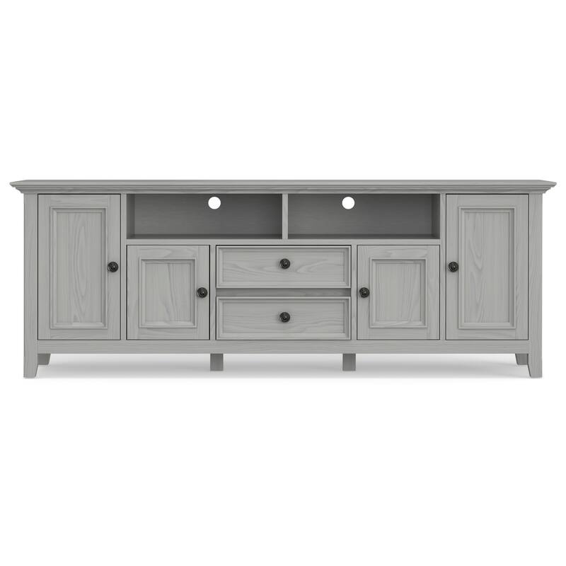 WYNDENHALL Halifax 72 inch Wide Solid Wood Transitional TV Stand - 72"w x 19"d x 26" h
