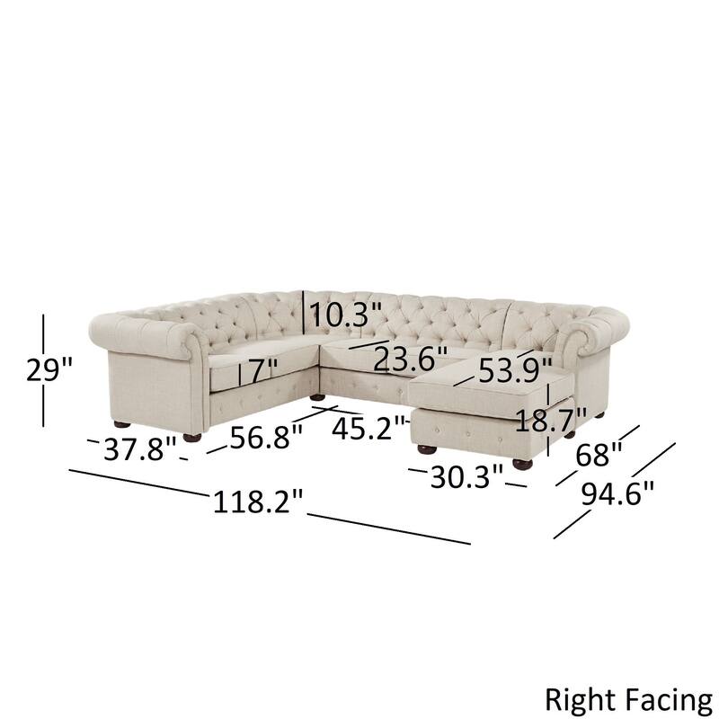 Knightsbridge Chesterfield U-Shape Sectional by iNSPIRE Q Artisan