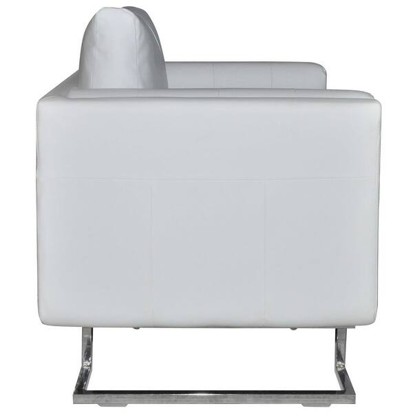 Cube Armchair White Faux Leather Cube Armchair White Faux Leather