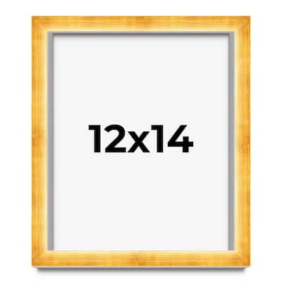 12x14 Shadow Box Frame Gold | 1.625 Inches Deep Real Wood Traditional