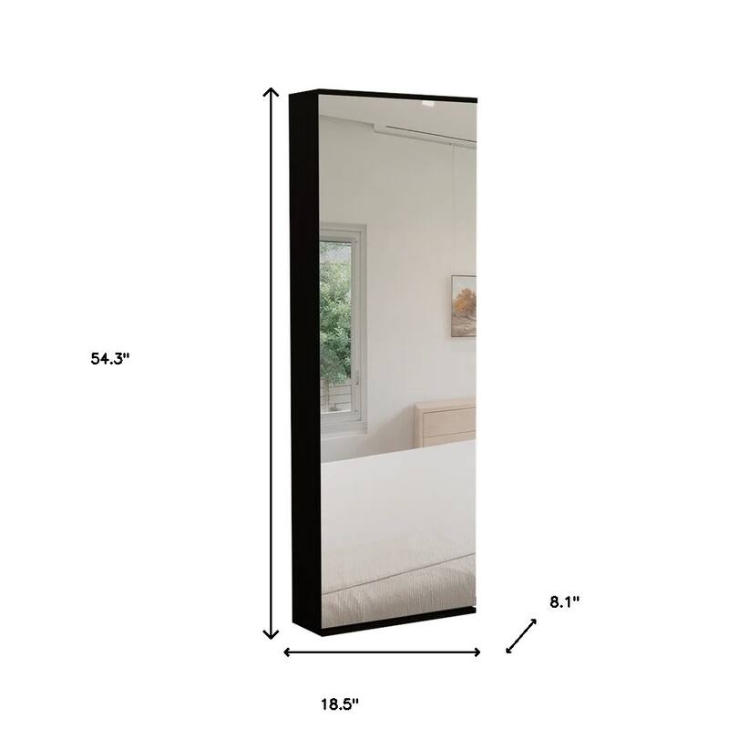 HomeRoots Dark Brown Ten Pair Wall Mounted WoodShoe Rack - 18.50 in. x 54.30 in. x 8.10 in.