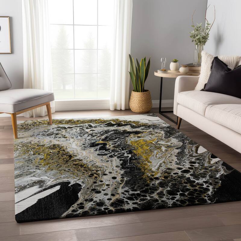 Premium Washable Super Soft Abstract Contemporary Mayfield Rug - Multi - 9' x 12' - Rectangle