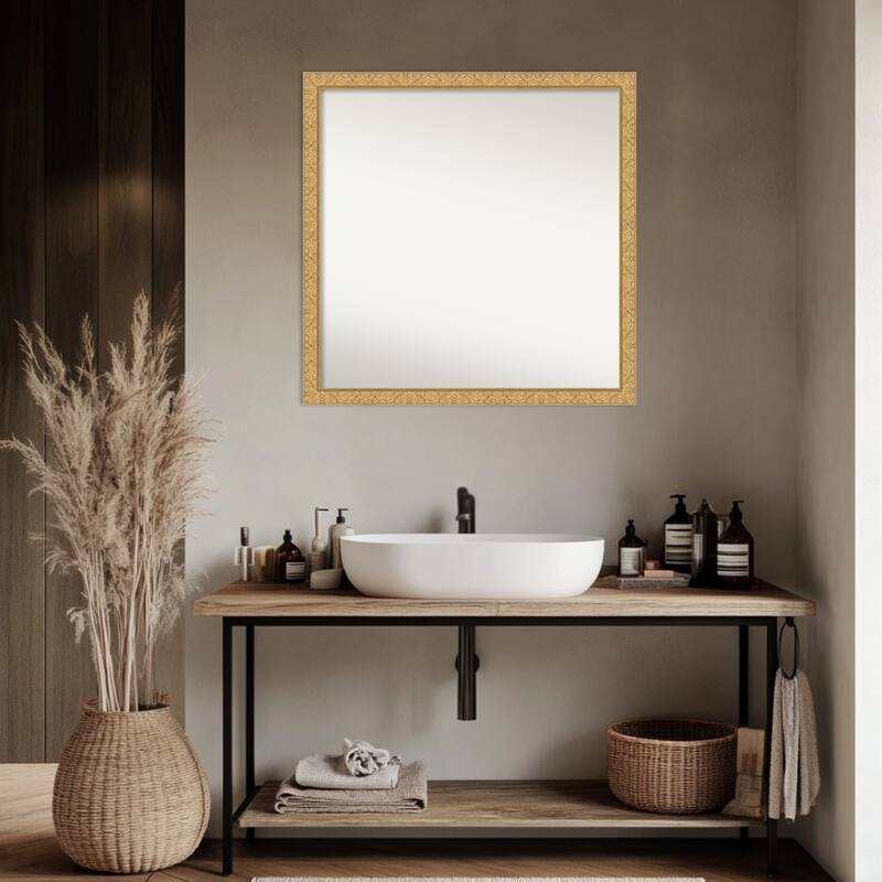 Lila Non-Beveled Wood Framed Bathroom Vanity Wall Mirror