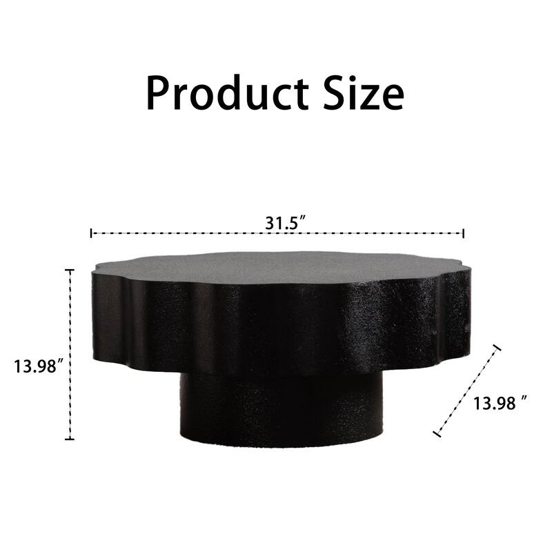 Scalloped White Coffee Table: Unique Wave-Edge Shape, Elegant Focal Piece for Stylish Spaces