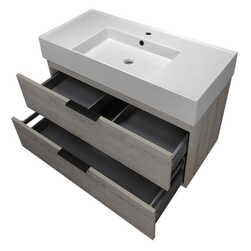 Nameeks Derin-4018-W Derin 40" Wall Mounted Single Basin Vanity Set