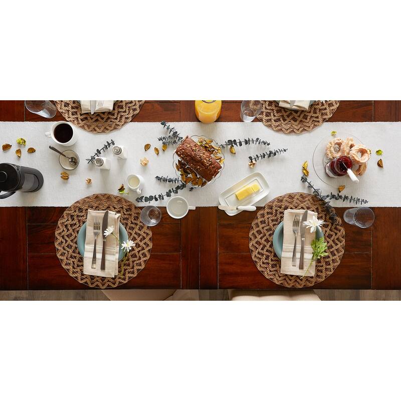 DII Mineral Eco-Friendly Chambray Fine Ribbed Table Runner 13x72 inches