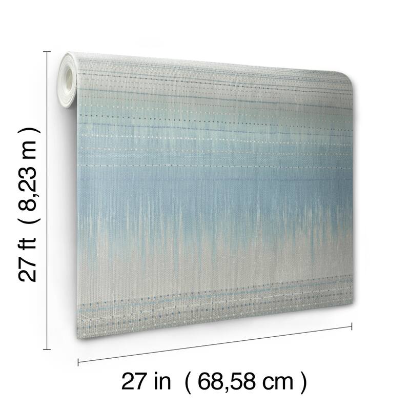 Eaubonne Blue Unpasted Paper Unpasted Bohemian Desert Textile Wallpaper Covers about 60.75 sq. ft.