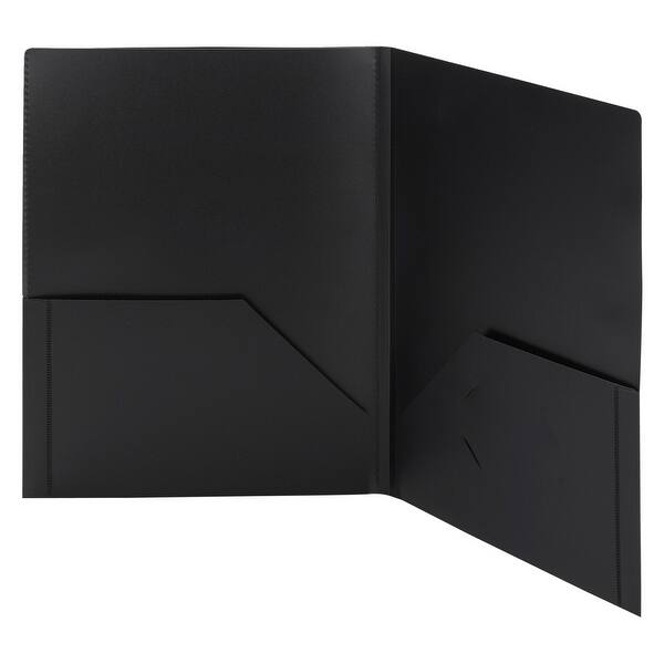 Shop Smead Poly Two Pocket Folders With Frame View Clear Front 2 Pocket Black Pack Of 5 Overstock 16727450
