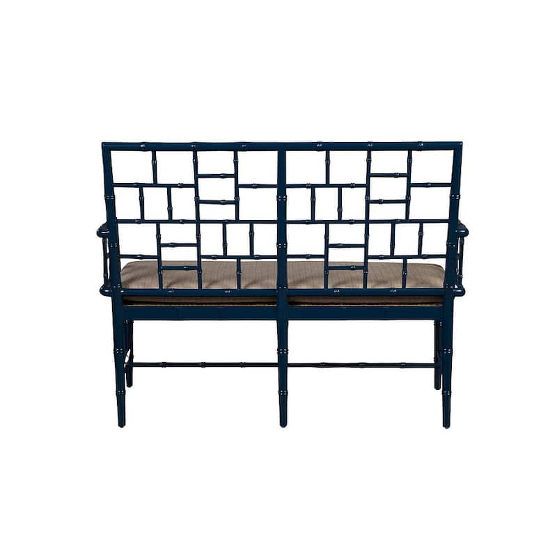 Furniture Classics Blue Mahogany Cane Seat Belleville Settee