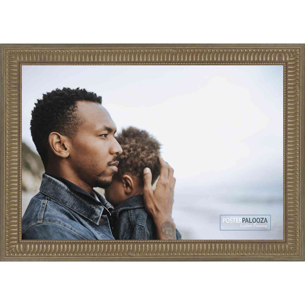 15x12 Traditional Pewter Complete Wood Picture Frame with UV