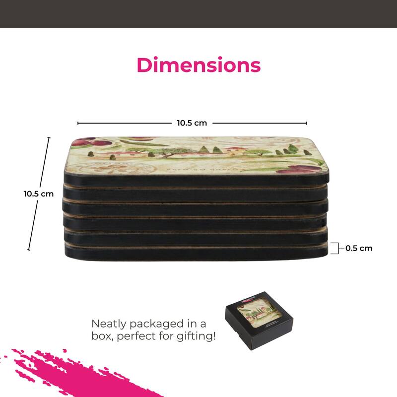 Portmeirion Olive Orchard Coasters, Set of 6