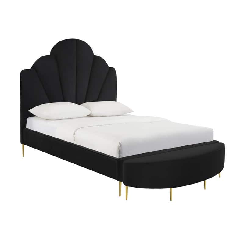 Bianca Velvet Bed and Bench Set