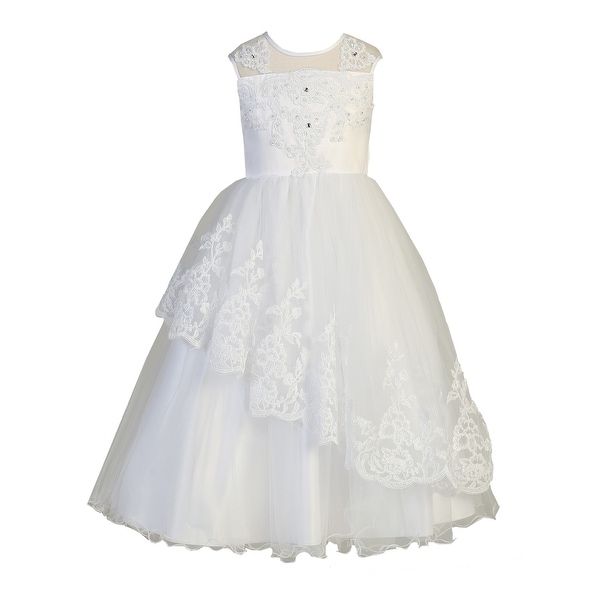 girls white sleeveless dress