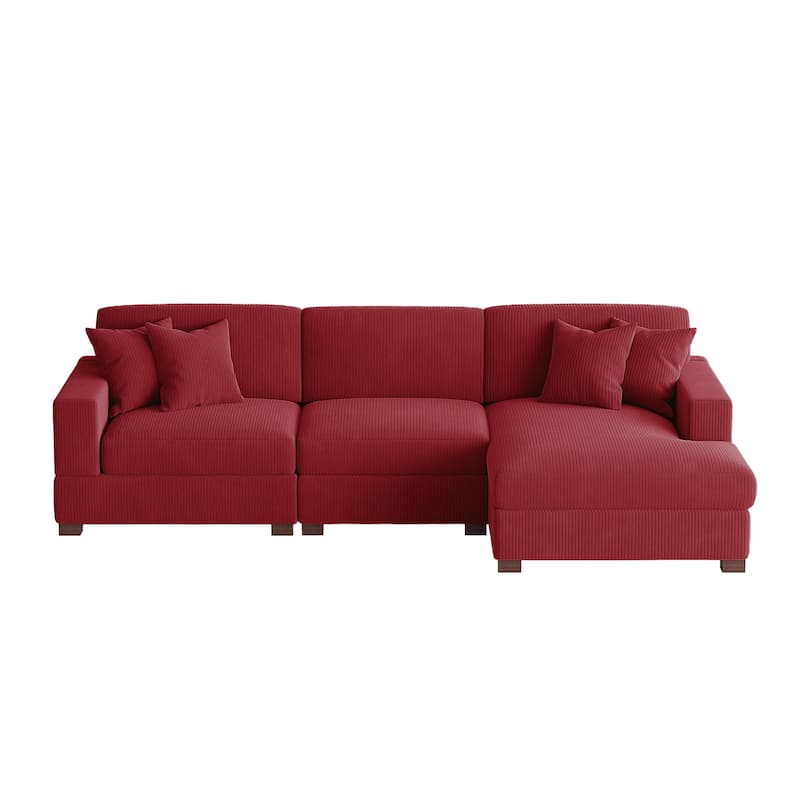 Oversized Modular Sectional Sofa Set with Pillows for Living Room