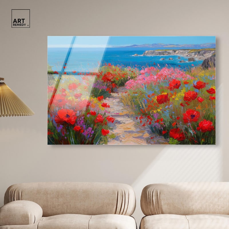 Ocean View Bloom I Acrylic by Art Remedy, Ready to Hang