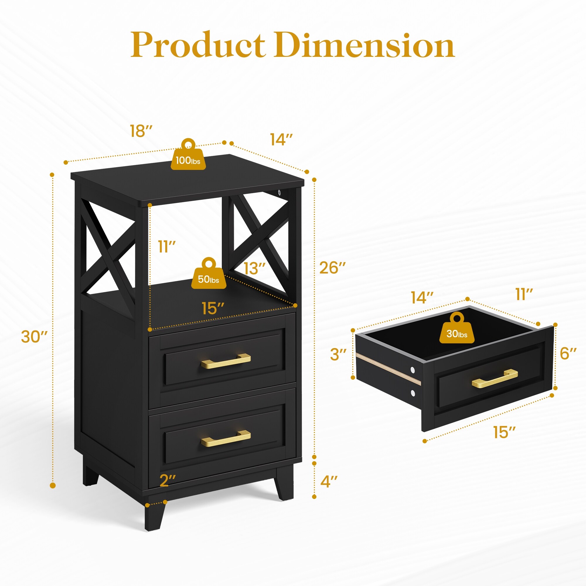 2-Drawer Nightstand - On Sale - Bed Bath & Beyond - 41517265