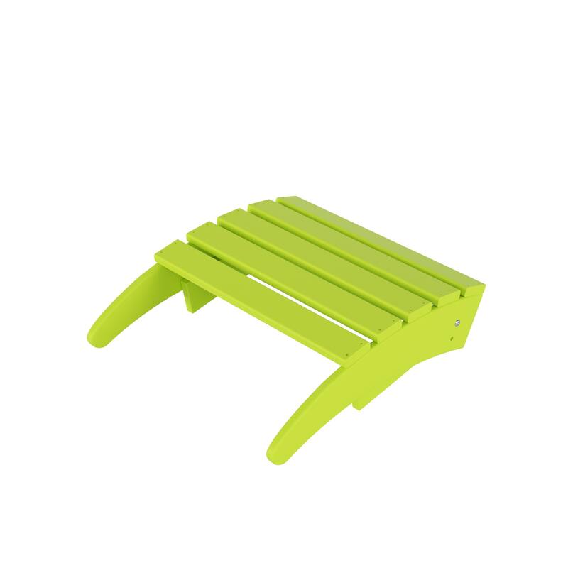 Altura Outdoor Eco-Friendly All Weather Adirondack Chair with Ottoman and Side Table (5-Piece Conversation Set)
