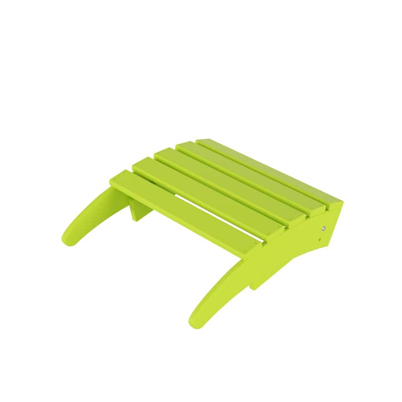 Polytrends Laguna Hdpe All Weather Outdoor Patio Foldable Adirondack Chair With Ottoman And Side Table (3-Piece Set)