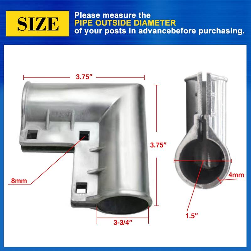 3- 3/4 in. Crooked net gatepost Head connection，Set 4 - 4 pack